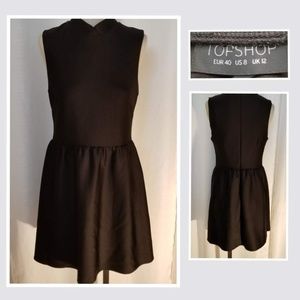 Top Shop Black Sleeveless Collared Dress 8